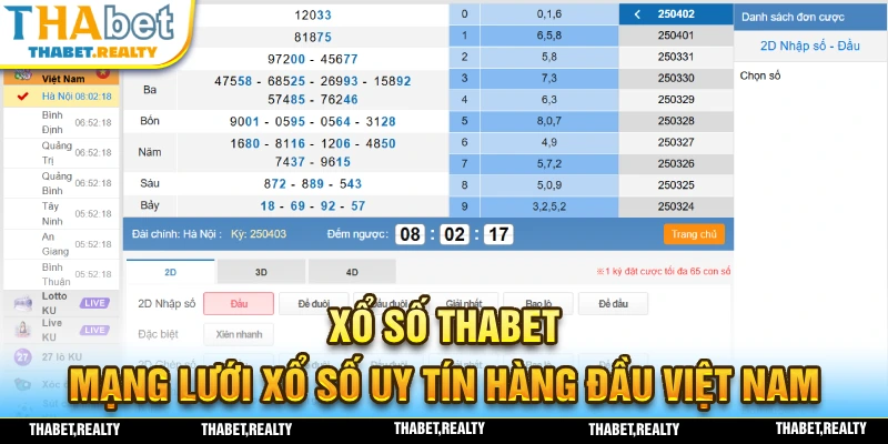 Mạng lưới xổ số THABET cung cấp nhiều sản phẩm và phần hưởng giá trị